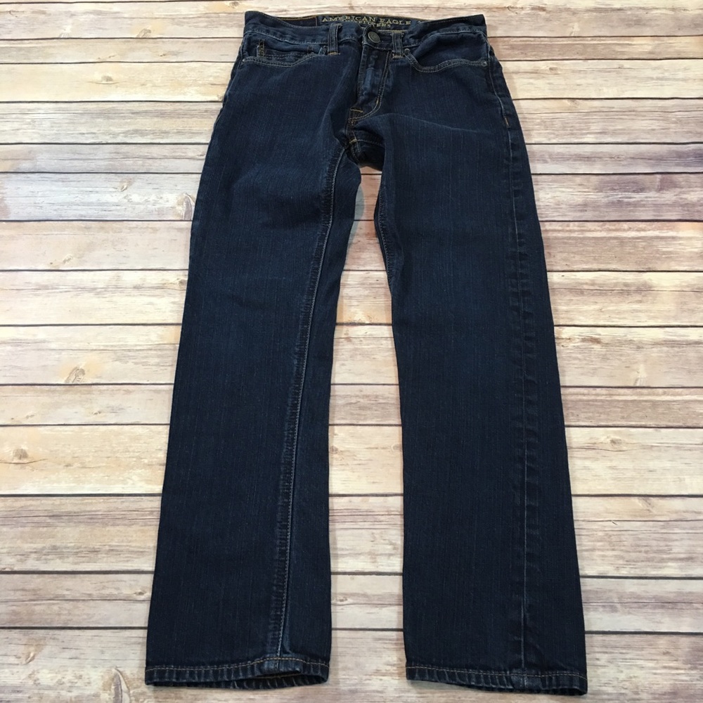 SOLD 26x28 AE Men’s Dark Wash Slim Leg Denim Jeans - Picture 5 of 8